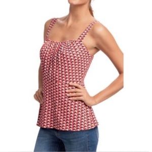 Cabi Geometric Print Peplum Tank
